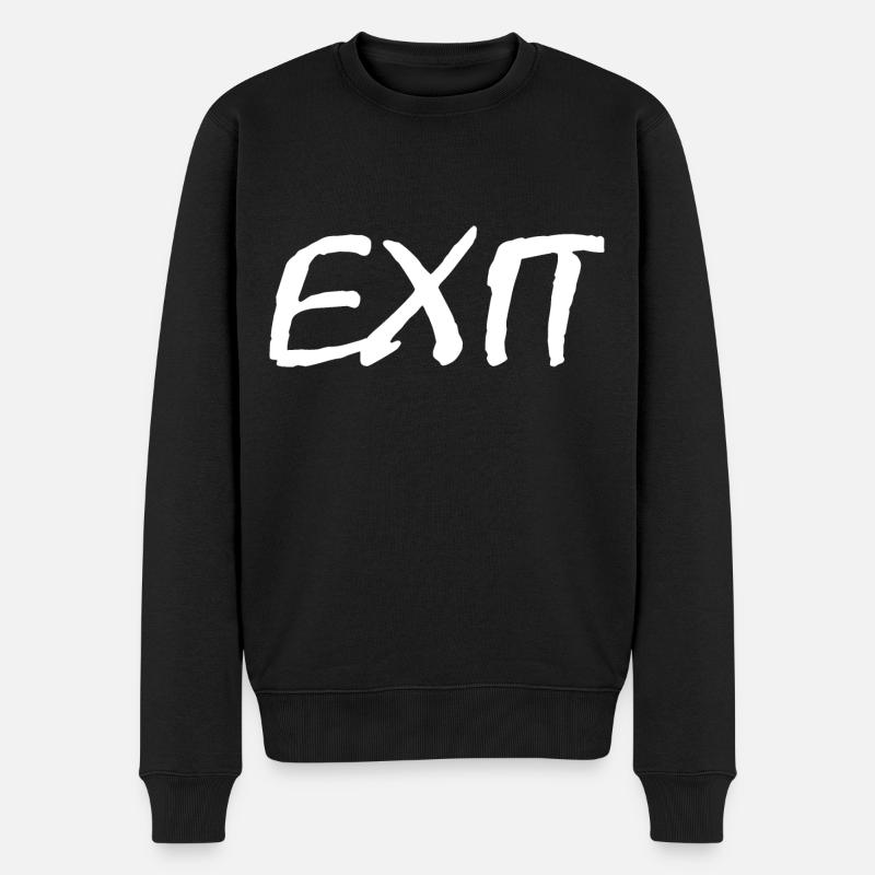 Exit - Männer Premium Bio Pullover - Schwarz