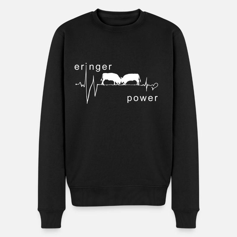 Vaches d'hérens eringer power - Pull Premium bio Homme - noir