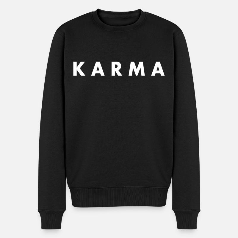Karma - Männer Premium Bio Pullover - Schwarz