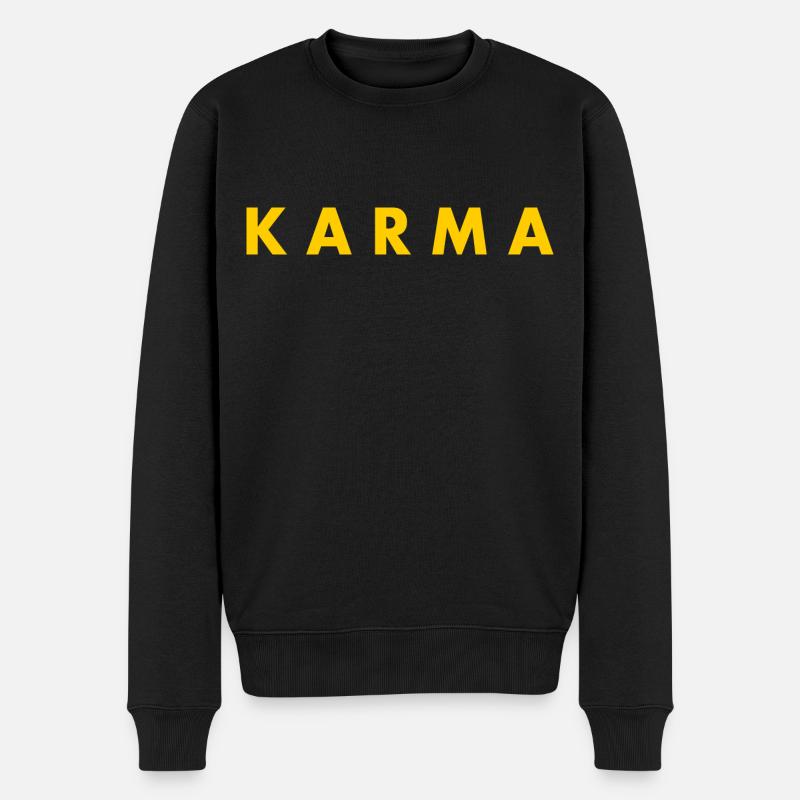 Karma - Männer Premium Bio Pullover - Schwarz