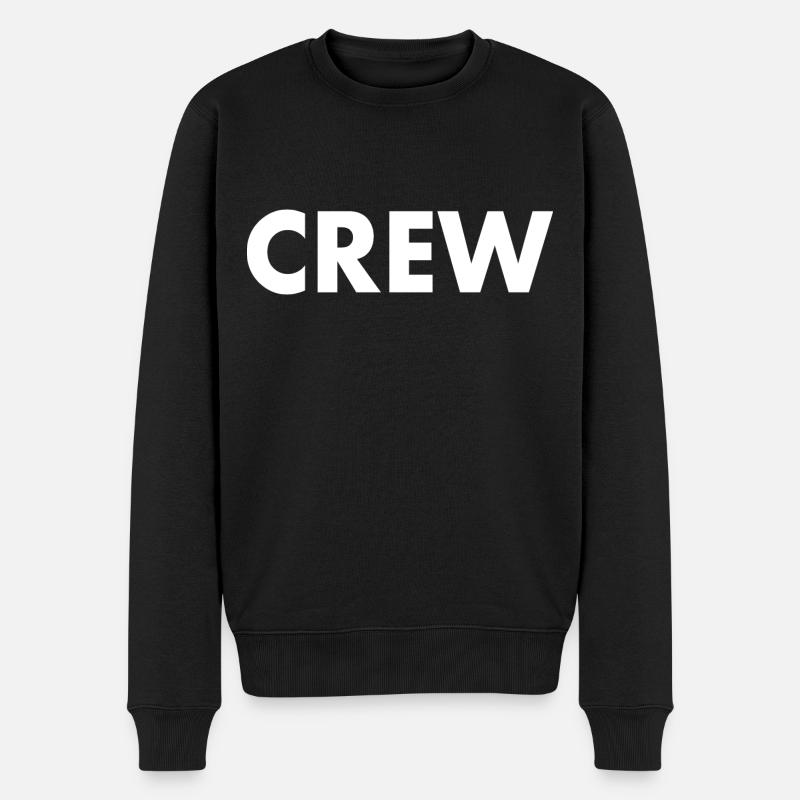 Crew - Männer Premium Bio Pullover - Schwarz