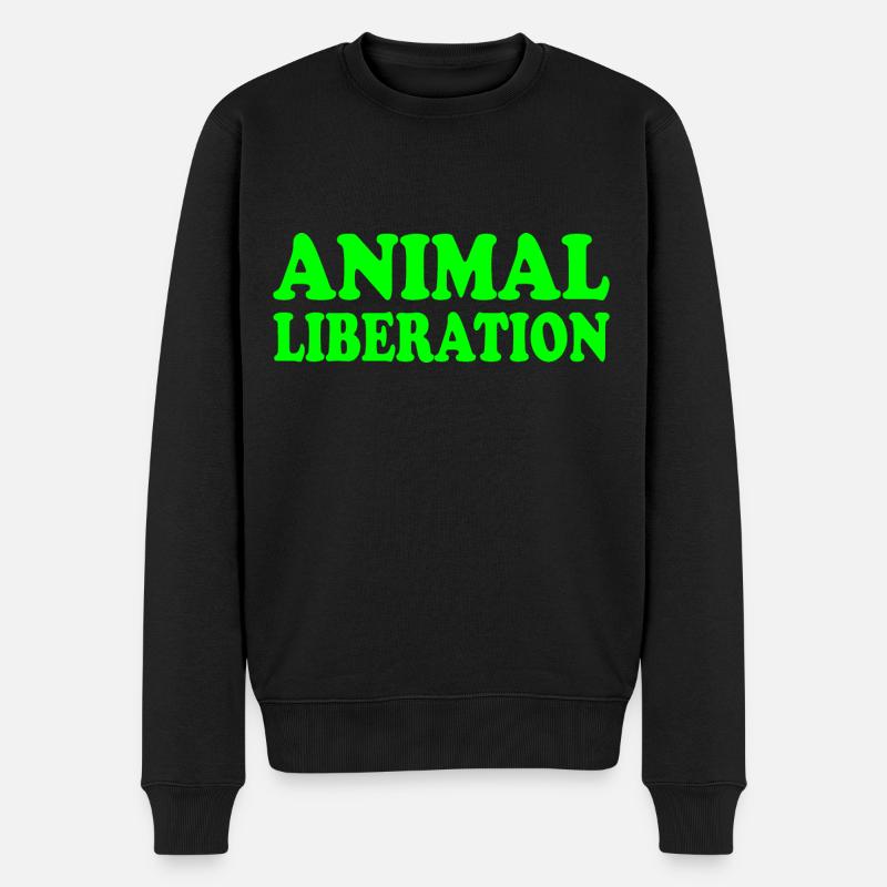 Animal liberation - Männer Premium Bio Pullover - Schwarz