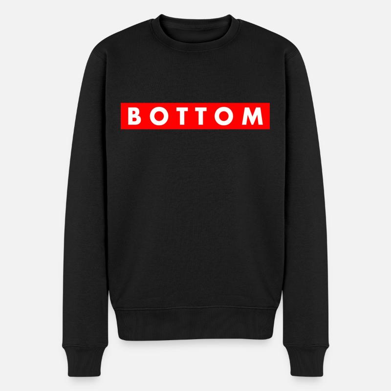 Bottom - Männer Premium Bio Pullover - Schwarz