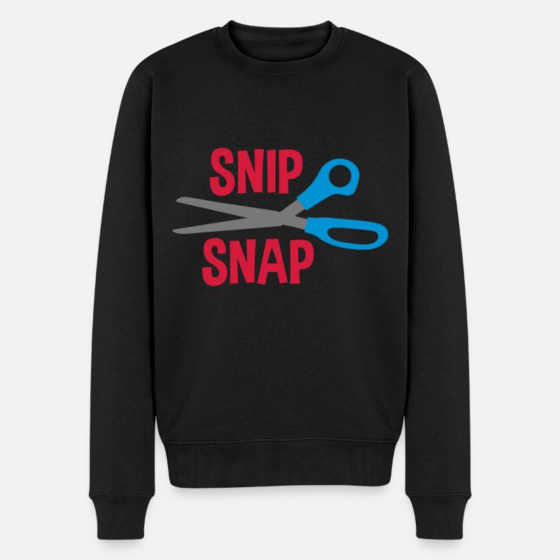 Snip, snap (Schere) - Männer Premium Bio Pullover - Schwarz