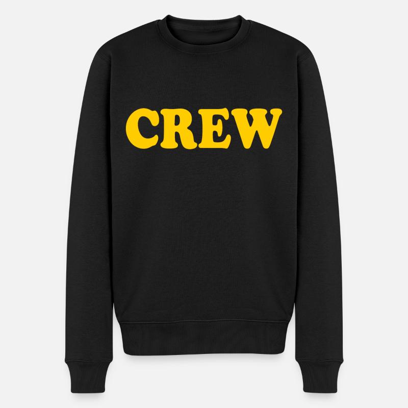 Crew - Männer Premium Bio Pullover - Schwarz