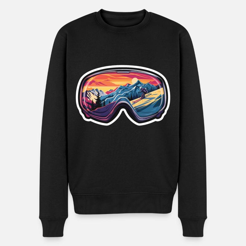 Skifahren Winterspaß Skibrille - Männer Premium Bio Pullover - Schwarz
