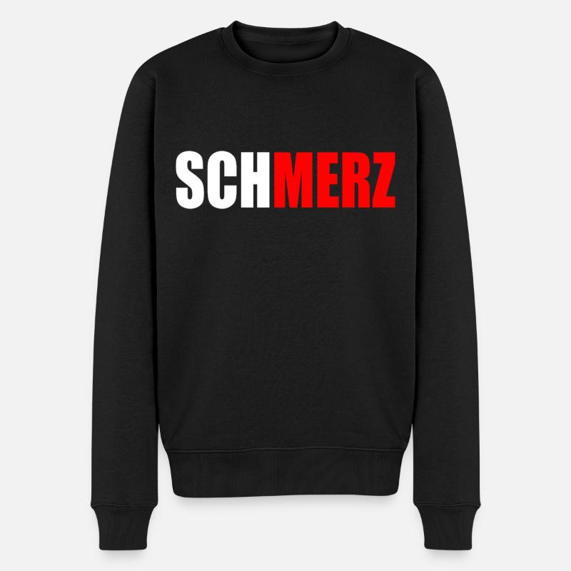 Schmerz merz - Männer Premium Bio Pullover - Schwarz