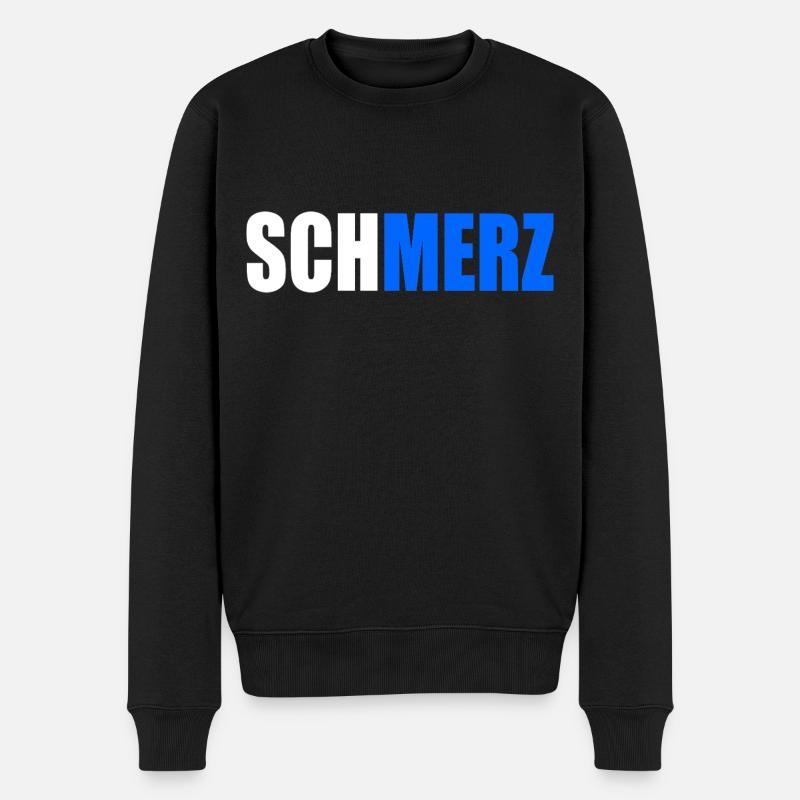 Schmerz no merz - Männer Premium Bio Pullover - Schwarz