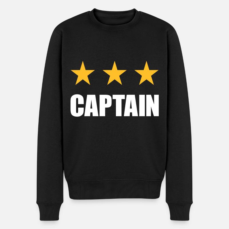 Capitaine (trois étoiles) - Pull Premium bio Homme - noir