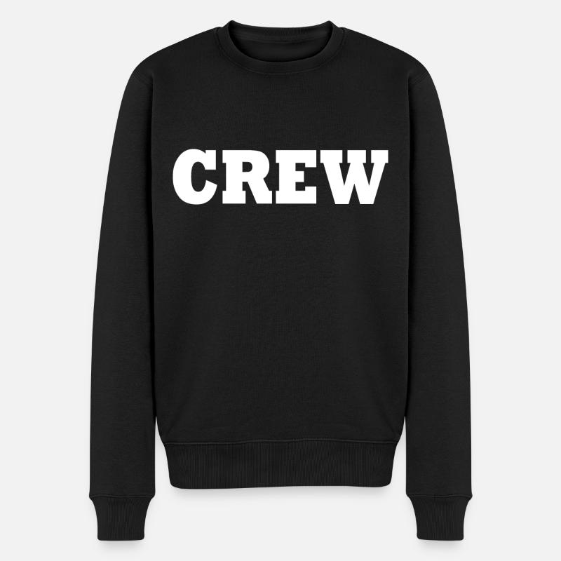 Crew - Männer Premium Bio Pullover - Schwarz