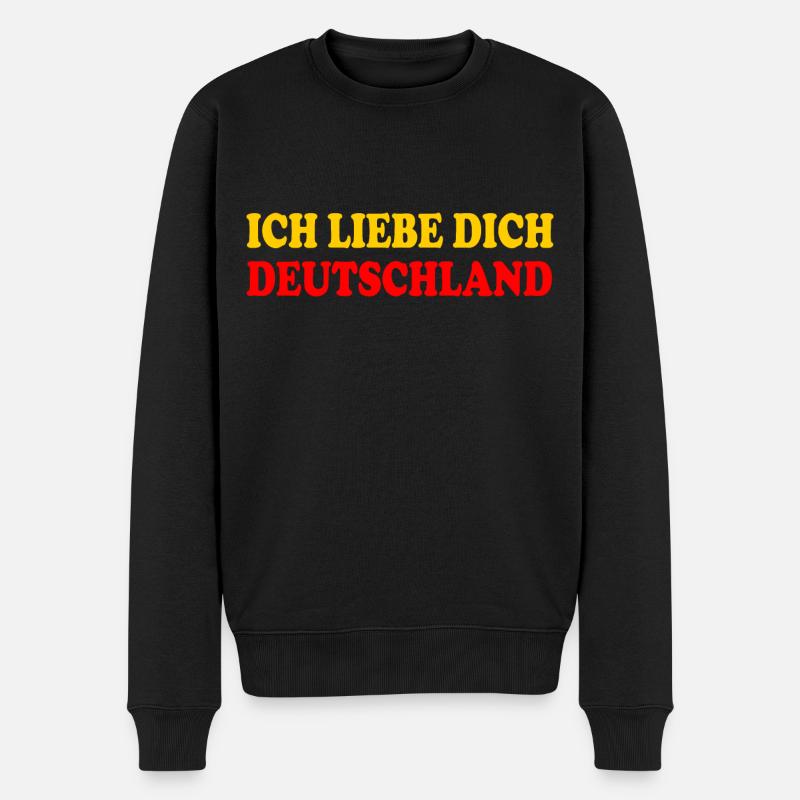 ich liebe dich deutschland - Männer Premium Bio Pullover - Schwarz
