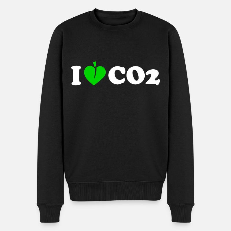 I love co2 - Männer Premium Bio Pullover - Schwarz