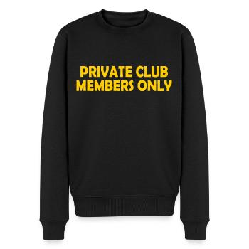 private club members only - Männer Premium Bio Pullover - Schwarz - Vorne - Nico (187cm)