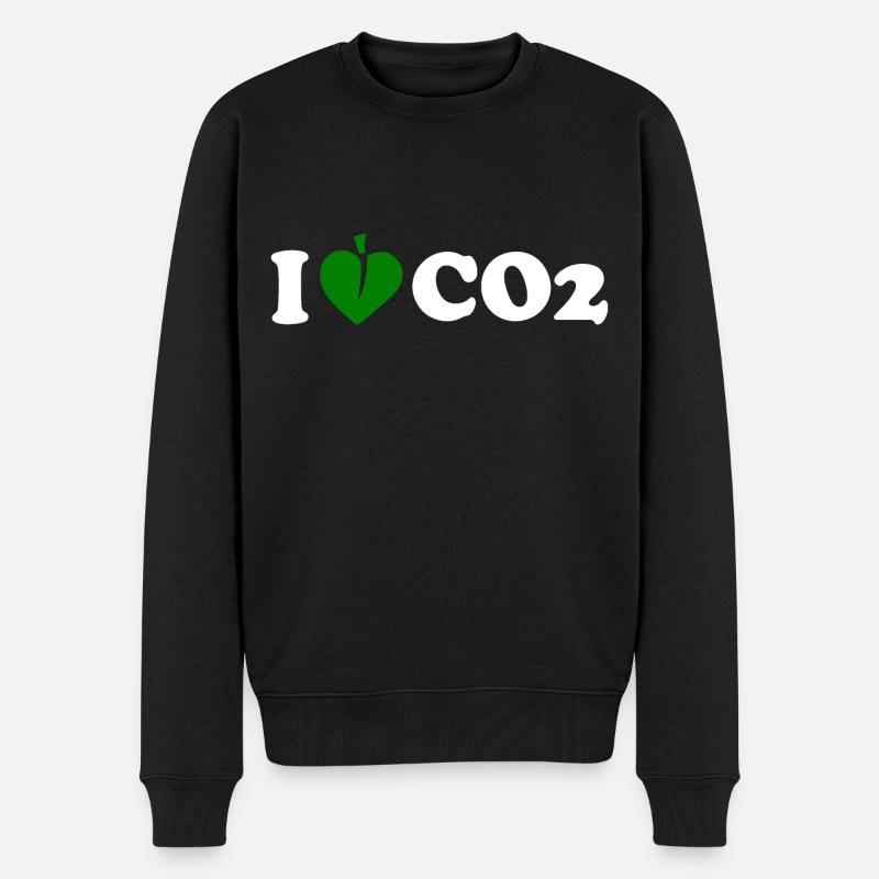 I love co2 - Männer Premium Bio Pullover - Schwarz