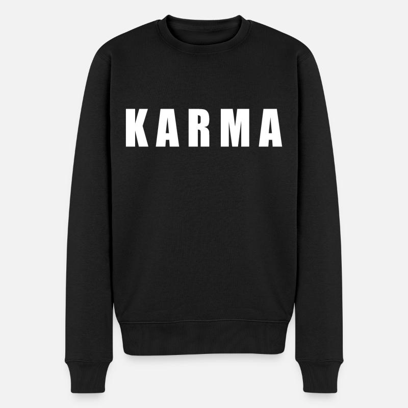 Karma - Männer Premium Bio Pullover - Schwarz