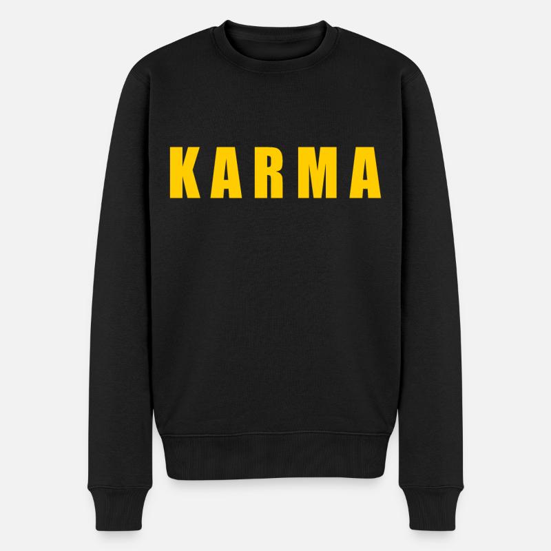 Karma - Männer Premium Bio Pullover - Schwarz