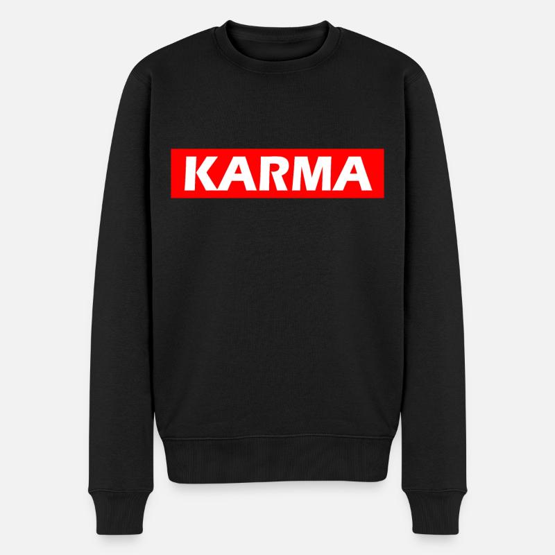 Karma - Männer Premium Bio Pullover - Schwarz