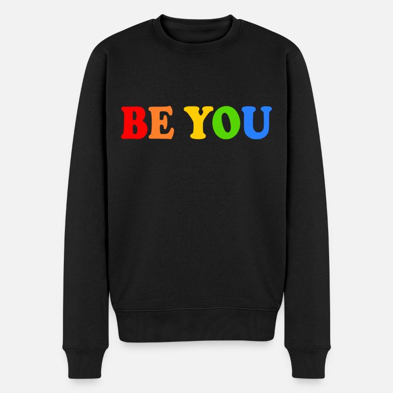 Be you - Männer Premium Bio Pullover - Schwarz