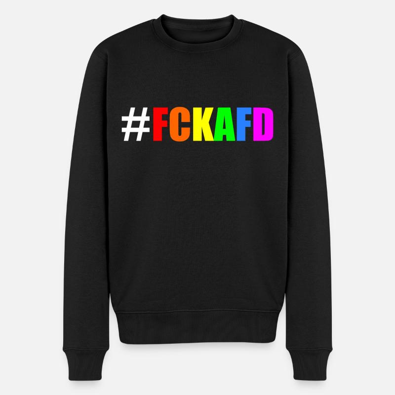 Fck afd - Männer Premium Bio Pullover - Schwarz