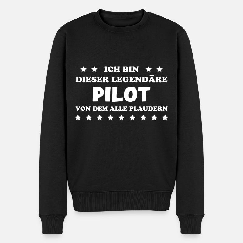 Pilot Lustige Spruch Flug Flugsport Pilot Geschenk - Männer Premium Bio Pullover - Schwarz