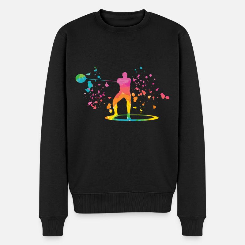 Hammerwerfer Colorsplash Hammerwerfen - Männer Premium Bio Pullover - Schwarz