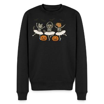 Halloween, Katze, Waschbär, Cypabara, Ballett - Männer Premium Bio Pullover - Schwarz - Vorne - Nico (187cm)