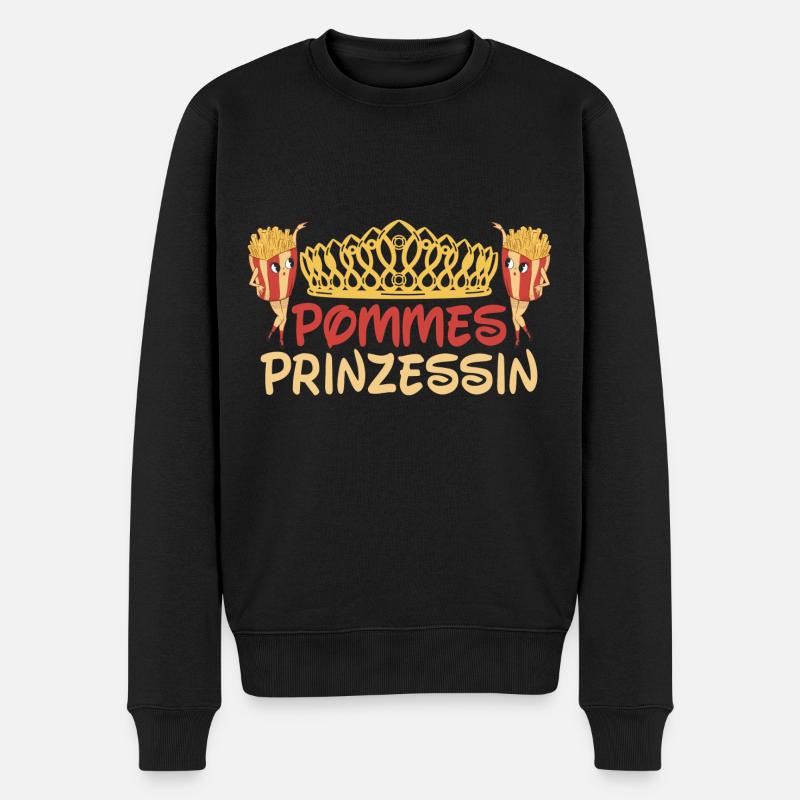 Pommes Prinzessin - Männer Premium Bio Pullover - Schwarz