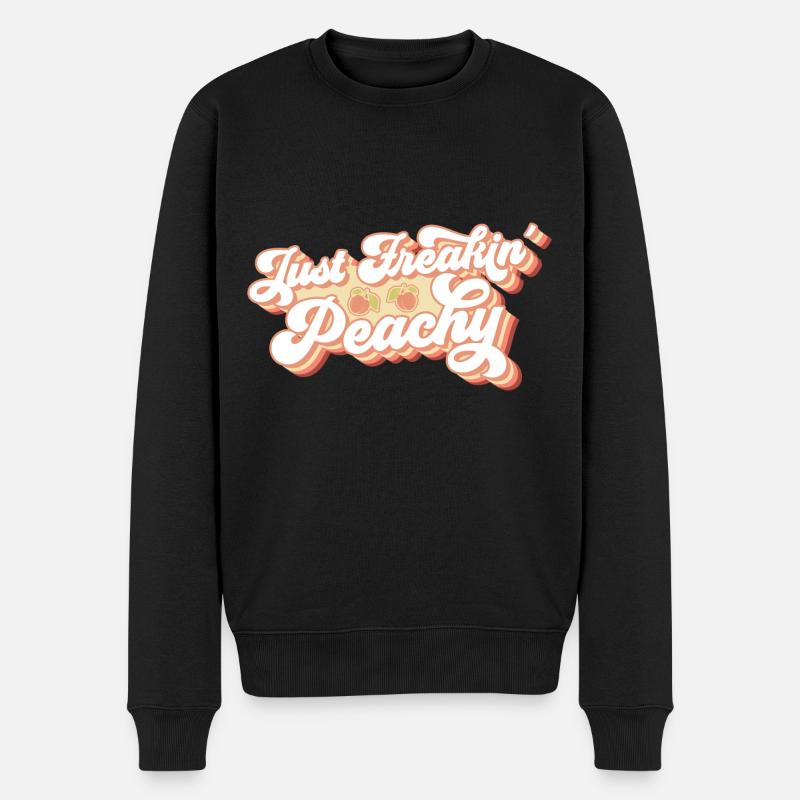 juste pêche - peach fruit dicton - Pull Premium bio Homme - noir