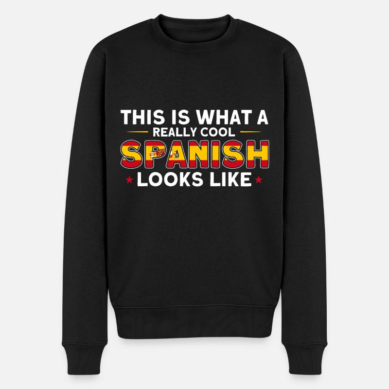 Spanische Flagge Spanische Wurzeln Geschenk - Männer Premium Bio Pullover - Schwarz