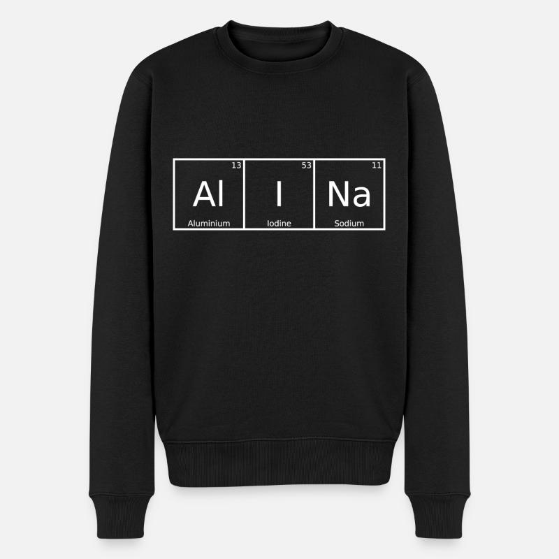 Alina Name Vorname Chemie Periodensystem Elemente - Männer Premium Bio Pullover - Schwarz