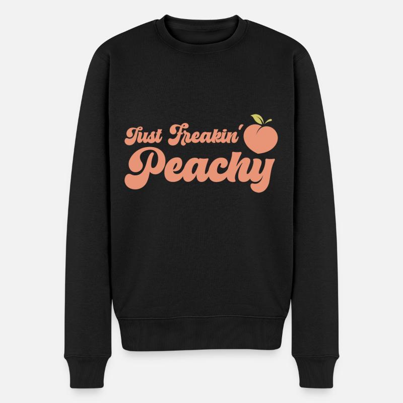 juste pêche - peach fruit dicton - Pull Premium bio Homme - noir