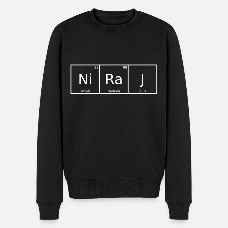 Niraj Name Vorname Chemie Periodensystem Elemente - Männer Premium Bio Pullover - Schwarz