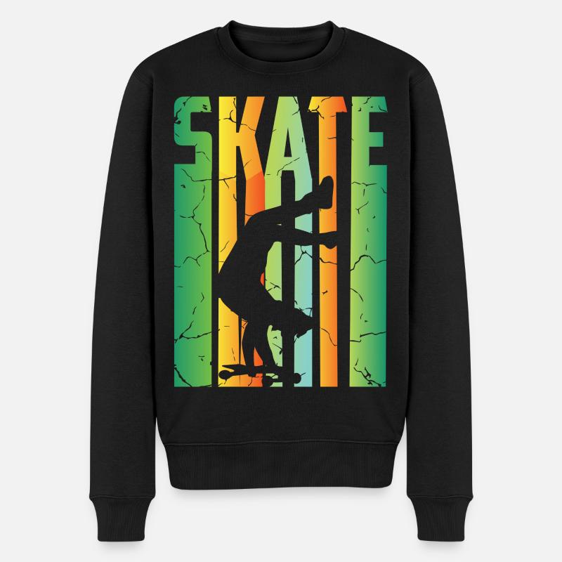 Skateboard Fahrer - Männer Premium Bio Pullover - Schwarz