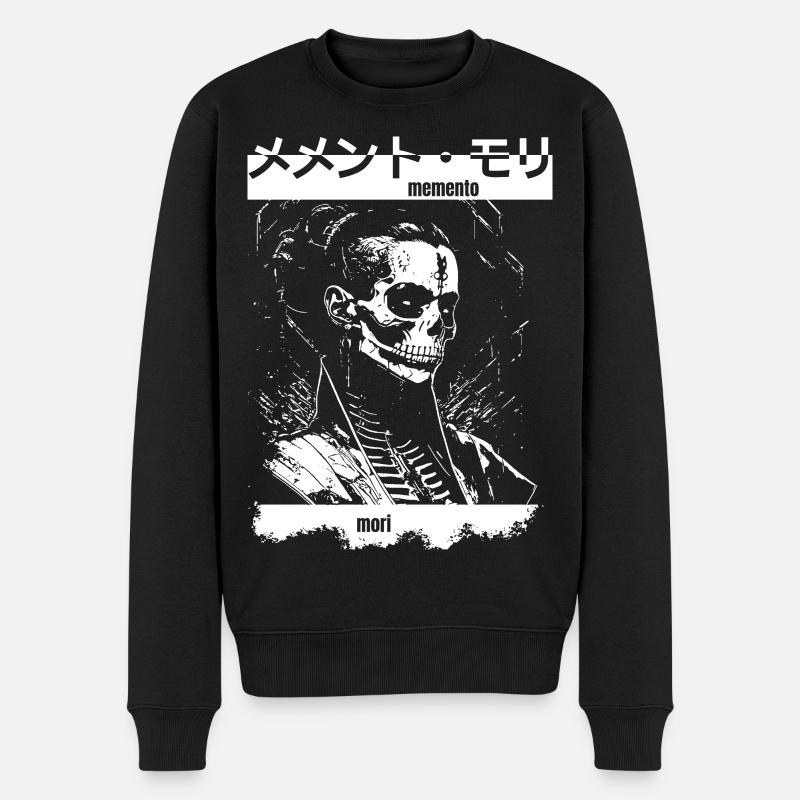 Memento Mori Skelett - Männer Premium Bio Pullover - Schwarz