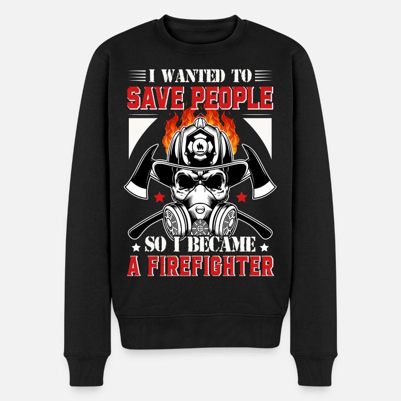 Pompiers - Pull Premium bio Homme - noir
