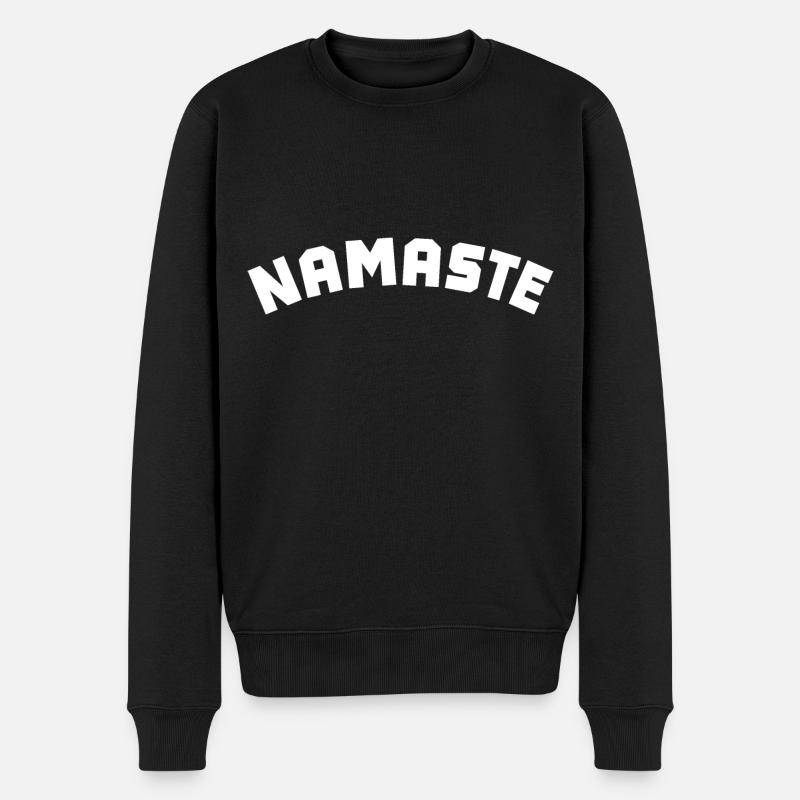 Namaste - Männer Premium Bio Pullover - Schwarz