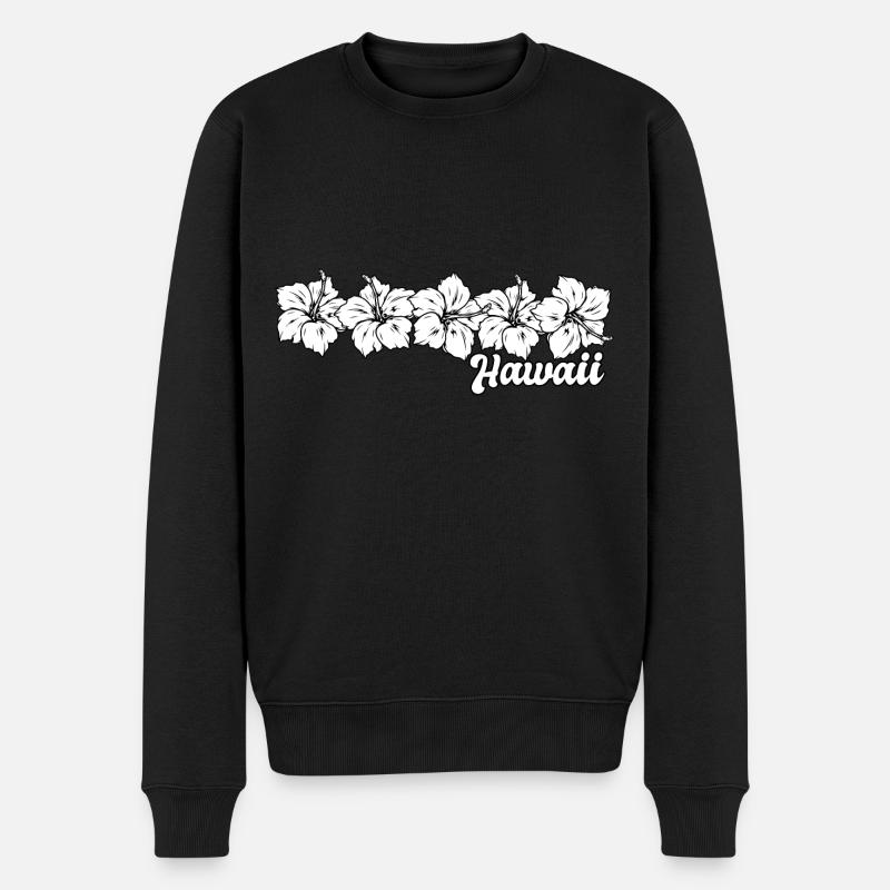Fleurs d’hibiscus hawaïennes d’Hawaï - Pull Premium bio Homme - noir