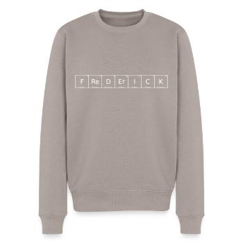 Frederick Name Vorname Chemie Periodensystem - Männer Premium Bio Pullover - Taupe - Vorne - Nico (187cm)