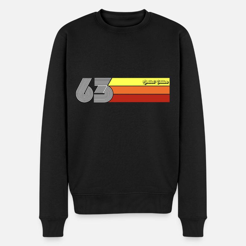 1963 Jahrgang Geburtstag Retro Vintage Geschenk - Männer Premium Bio Pullover - Schwarz