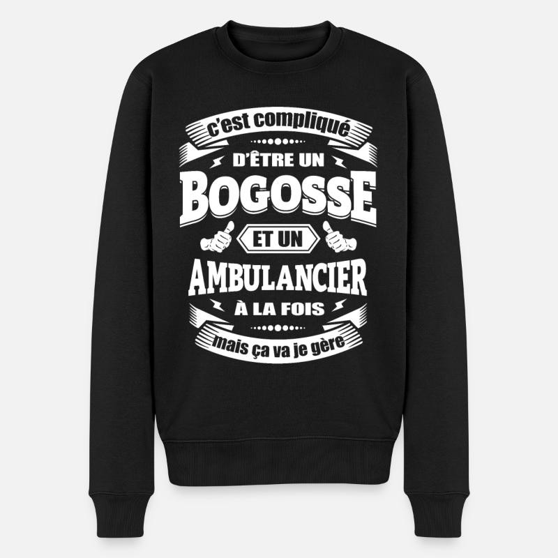 BOGOSSE ET AMBULANCIER - Pull Premium bio Homme - noir
