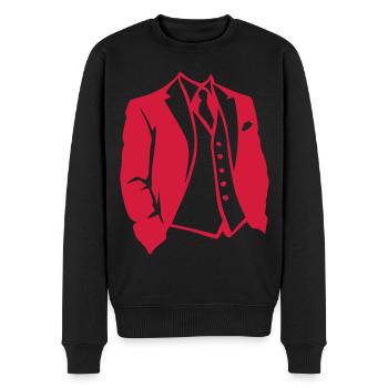 suit tie 1 - Men's Premium Organic Jumper - black - Front - Nico (187cm)