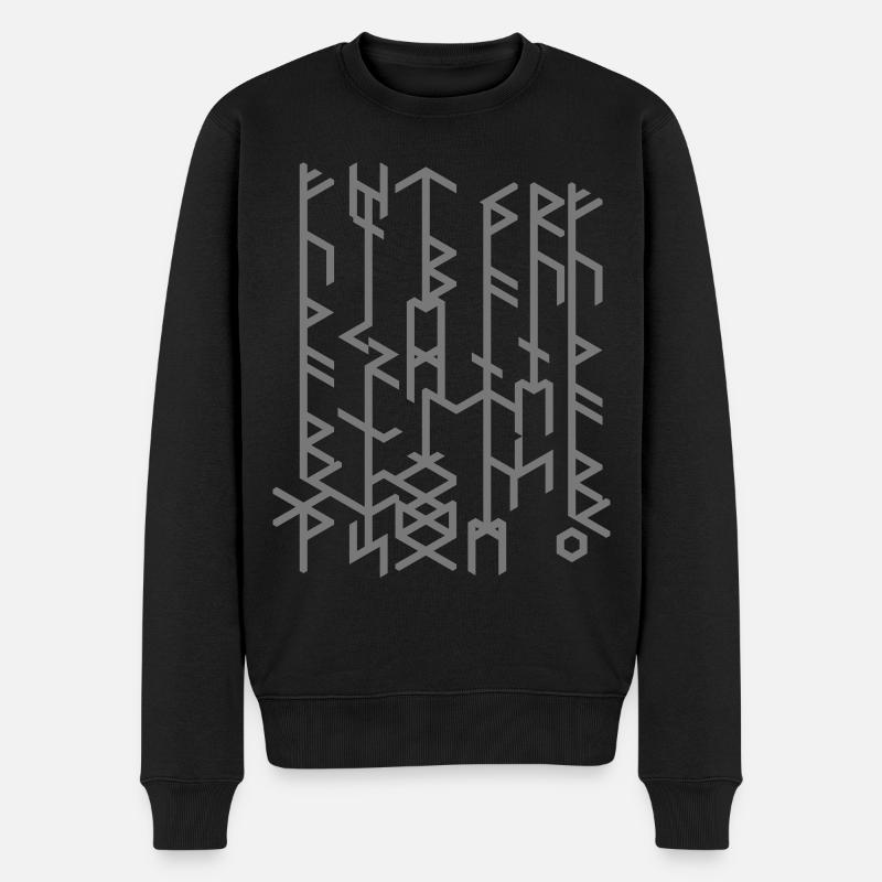 Runenstein2020/Rune stone-Quantum Runes Futhark 0© - Pull Premium bio Homme - noir