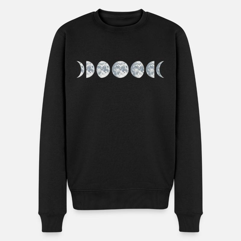 Mondphasen / Weltraumgeschenk / Mondphasen Tees / Phasen - Männer Premium Bio Pullover - Schwarz