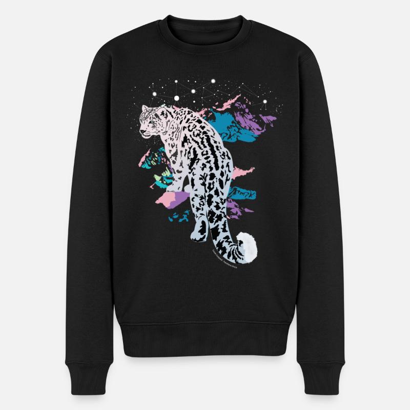 Snow Leopard - Männer Premium Bio Pullover - Schwarz