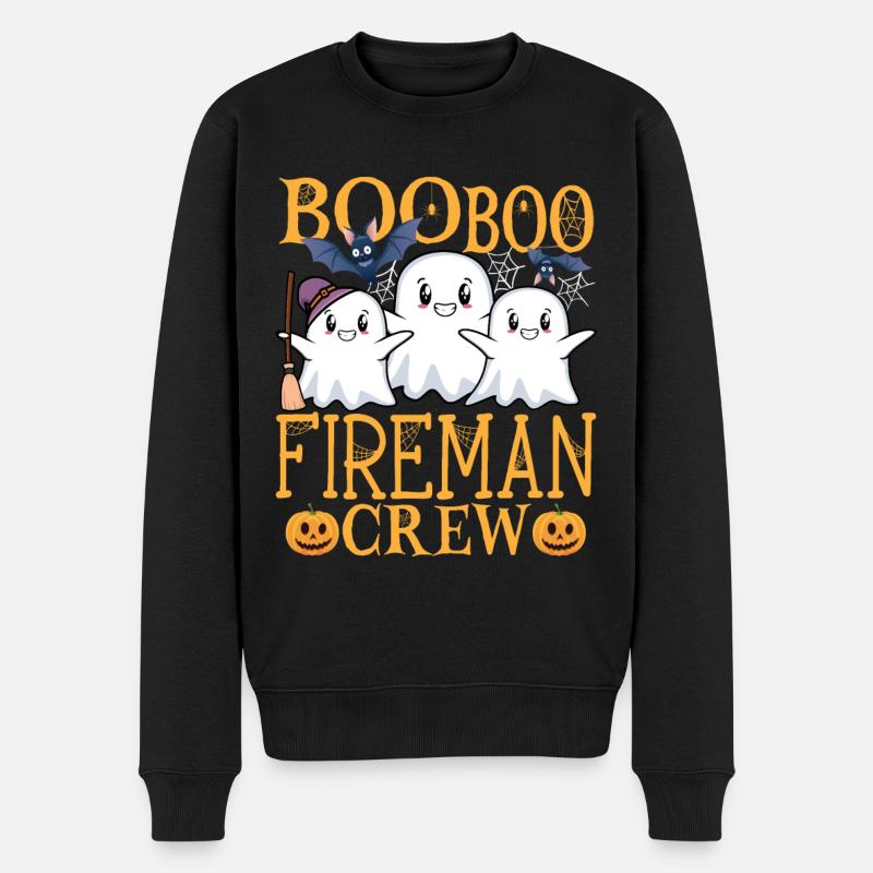 Feuerwehrmann uu Lustig Feuerwehrmann - Männer Premium Bio Pullover - Schwarz