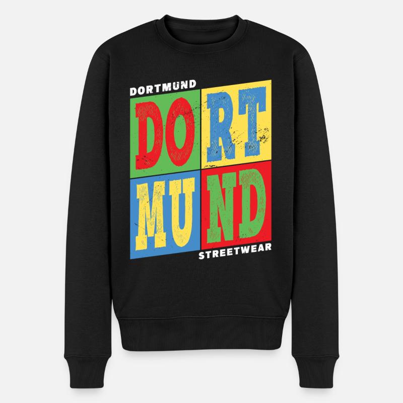 Dortmund Deutschland Stadt Bunt Skyline Heimat - Männer Premium Bio Pullover - Schwarz