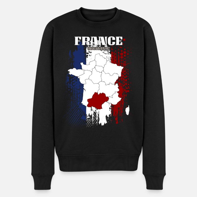 Occitanie - Männer Premium Bio Pullover - Schwarz