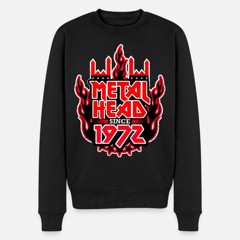 METALHEAD since 1972 - Männer Premium Bio Pullover - Schwarz