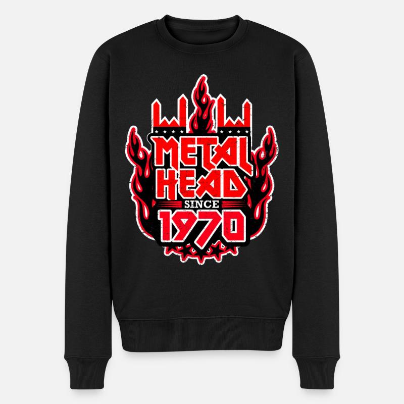METALHEAD since 1970 - Männer Premium Bio Pullover - Schwarz
