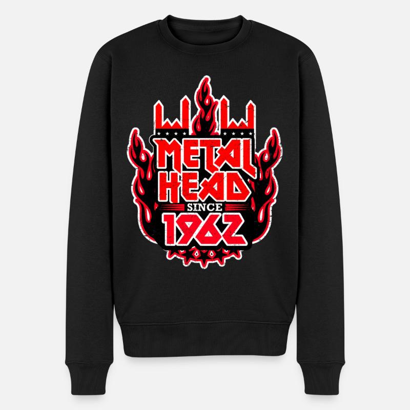 METALHEAD since 1962 - Männer Premium Bio Pullover - Schwarz